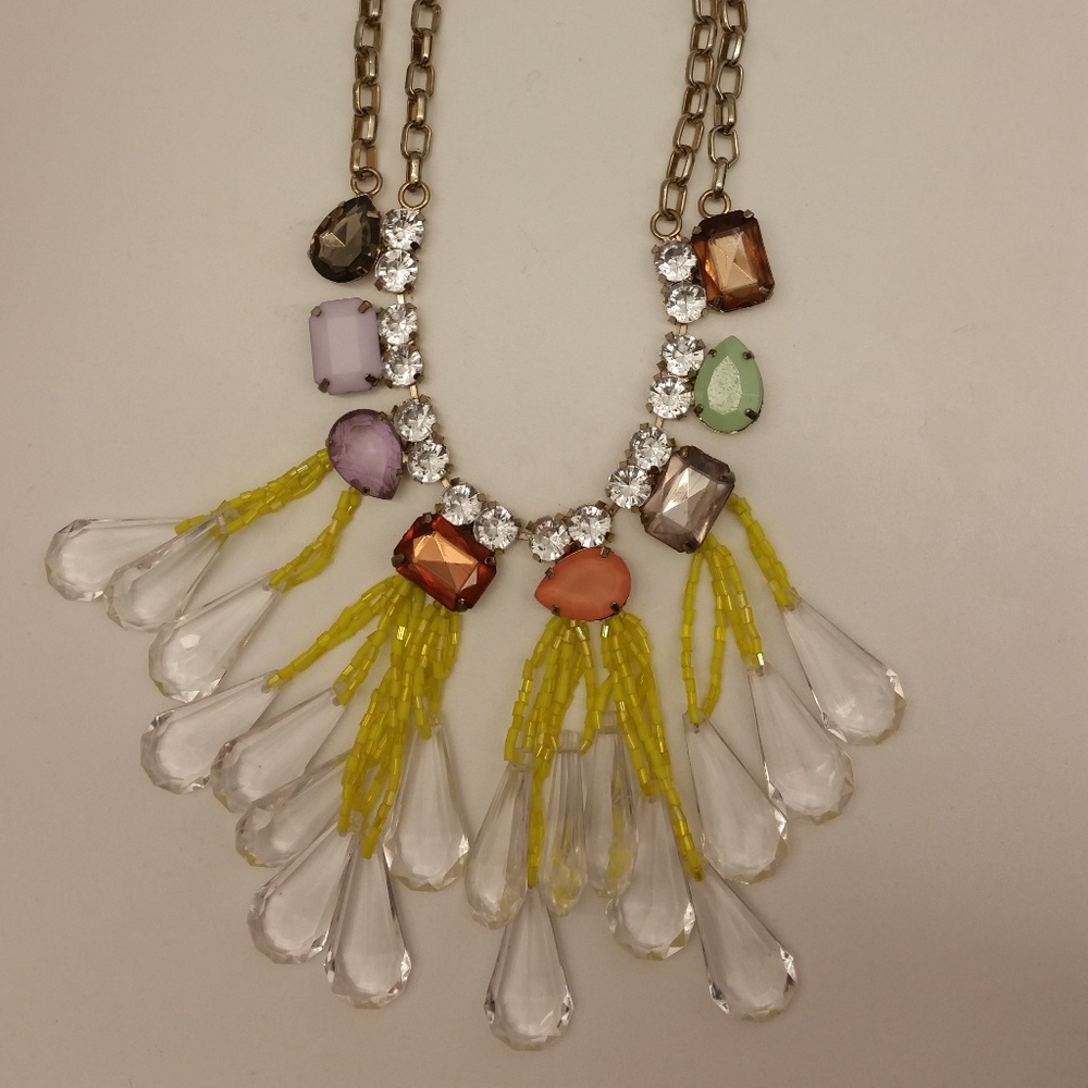 Statement Stonework Droplet beaded necklace
